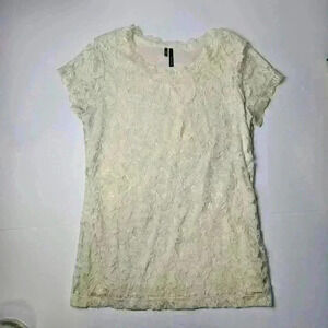 Maurices Lace Stretch Lined Medium Top Cream